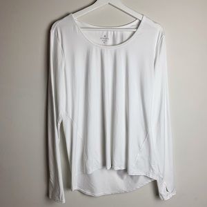 Athleta High Low Long Sleeve White Top.